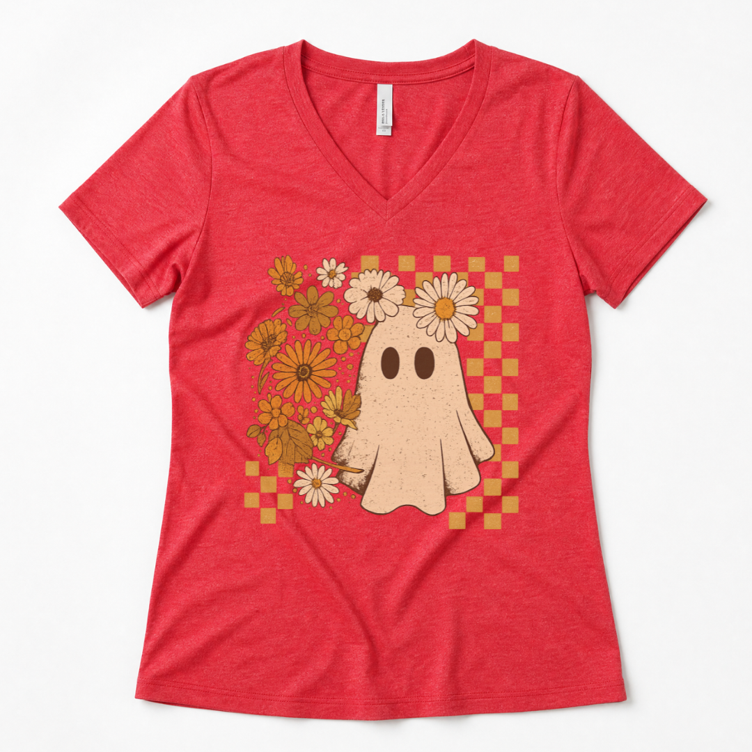 Floral Ghost - Super Soft V Neck