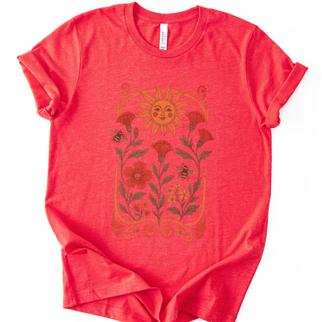 Golden Floral - Bella Canvas Super Soft T Shirt