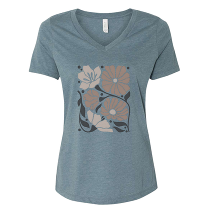 Abstract Floral - Super Soft V Neck