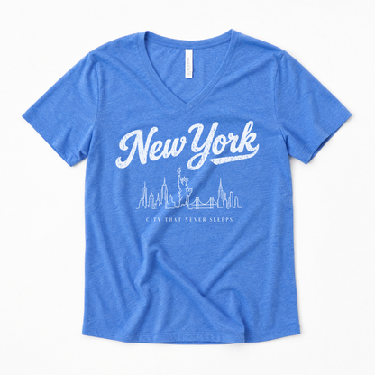 New York Skyline Doodle - Super Soft V Neck