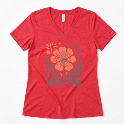 Retro Floral - Super Soft V Neck