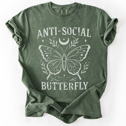 Anti-Social Butterfly -  Comfort Colors Relaxed Fit Premium T Shirt