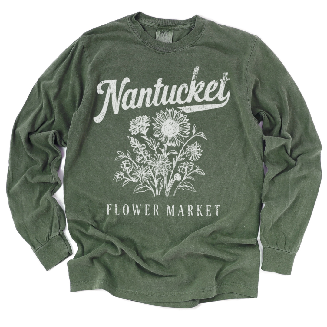 Nantucket Flower Market - Comfort Colors Premium Long Sleeve T Shirt