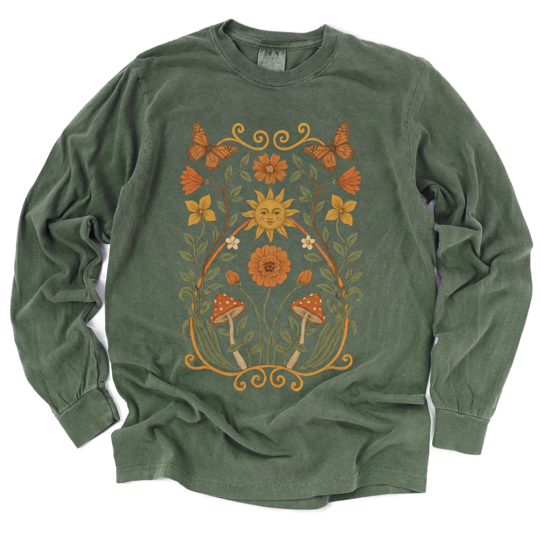 Golden Butterfly - Comfort Colors Premium Long Sleeve T Shirt