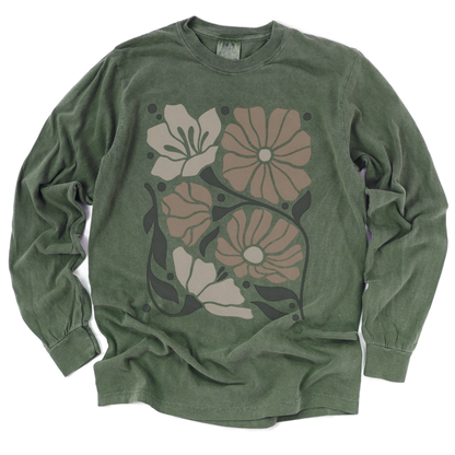 Abstract Floral - Comfort Colors Premium Long Sleeve T Shirt