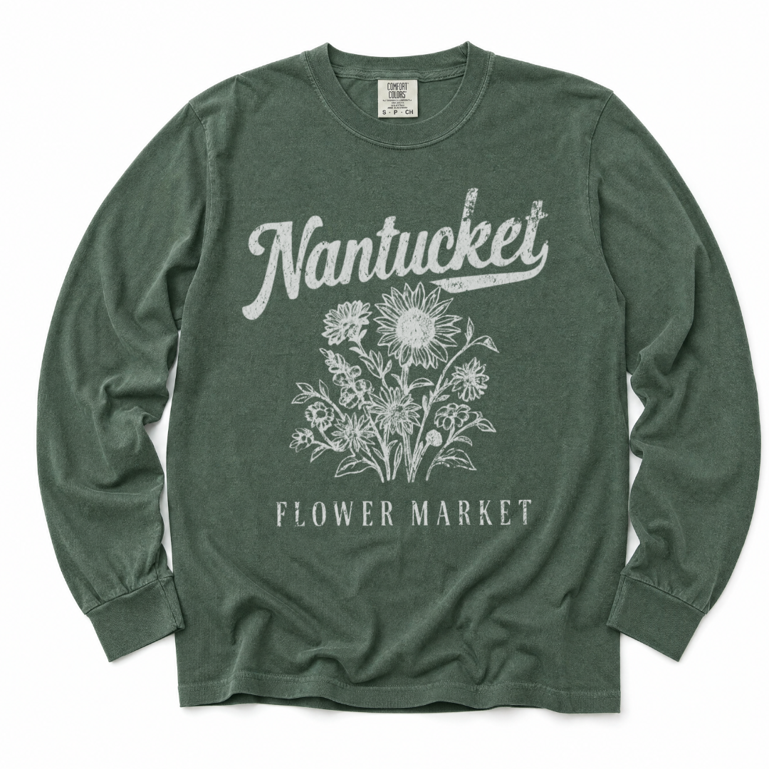 Nantucket Flower Market - Comfort Colors Premium Long Sleeve T Shirt