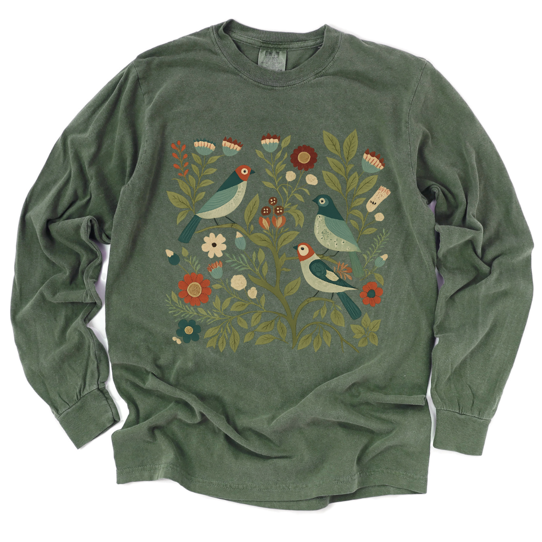 Folk Aviary - Comfort Colors Premium Long Sleeve T Shirt