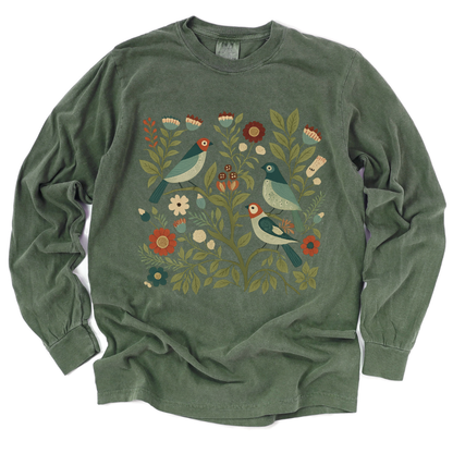 Folk Aviary - Comfort Colors Premium Long Sleeve T Shirt
