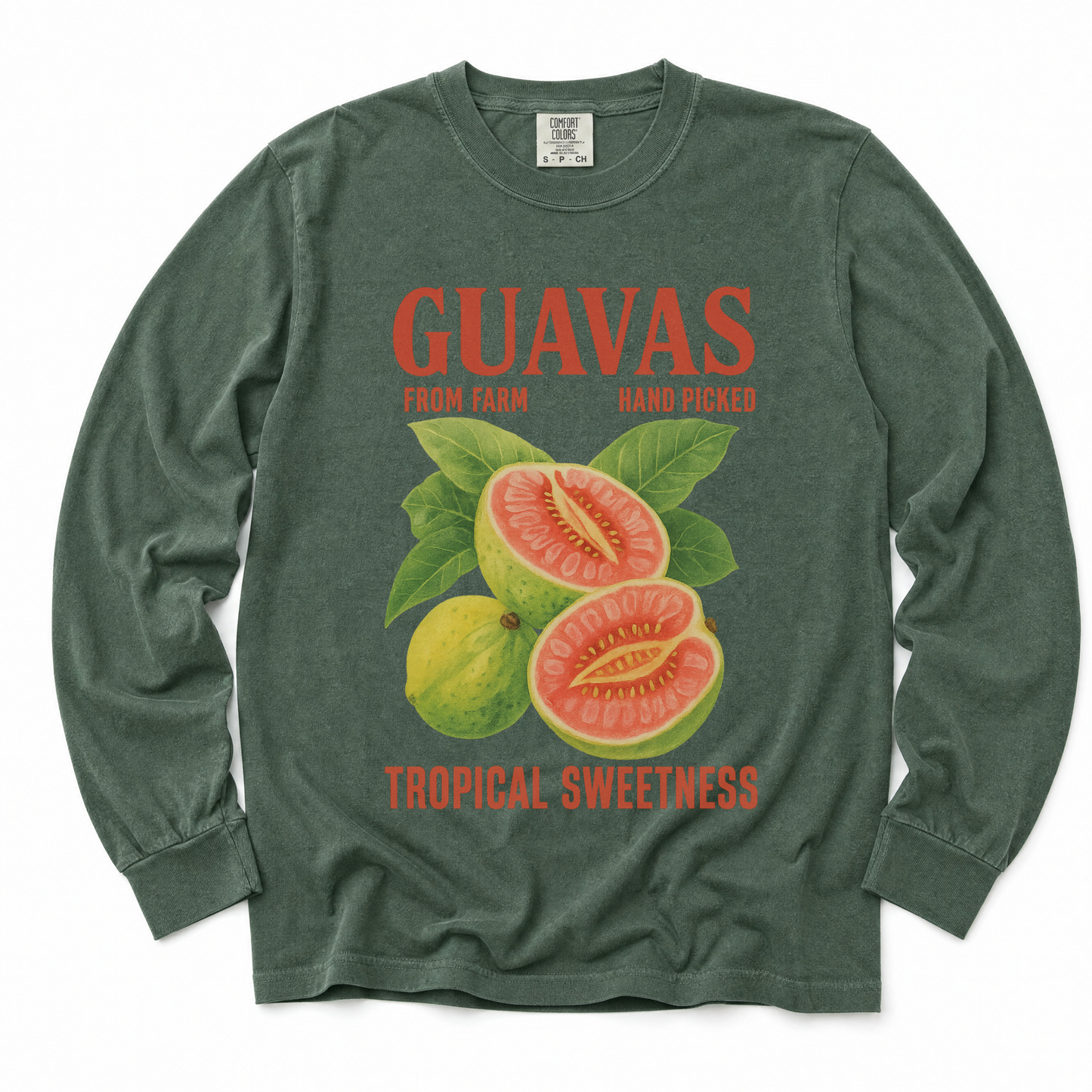 Guavas Tropical Sweetness Tee - Comfort Colors Premium Long Sleeve T Shirt