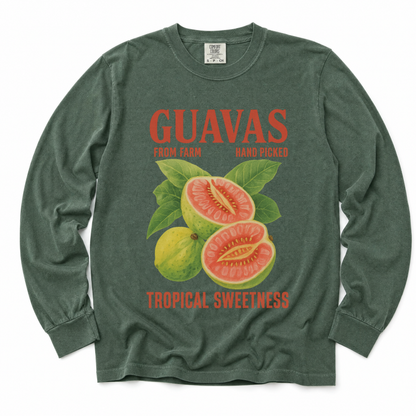 Guavas Tropical Sweetness Tee - Comfort Colors Premium Long Sleeve T Shirt