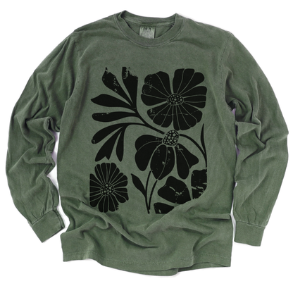 Artistic Boho Floral - Comfort Colors Premium Long Sleeve T Shirt