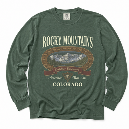 Rocky Mountains  - Comfort Colors Long Sleeve Premium T Shirt