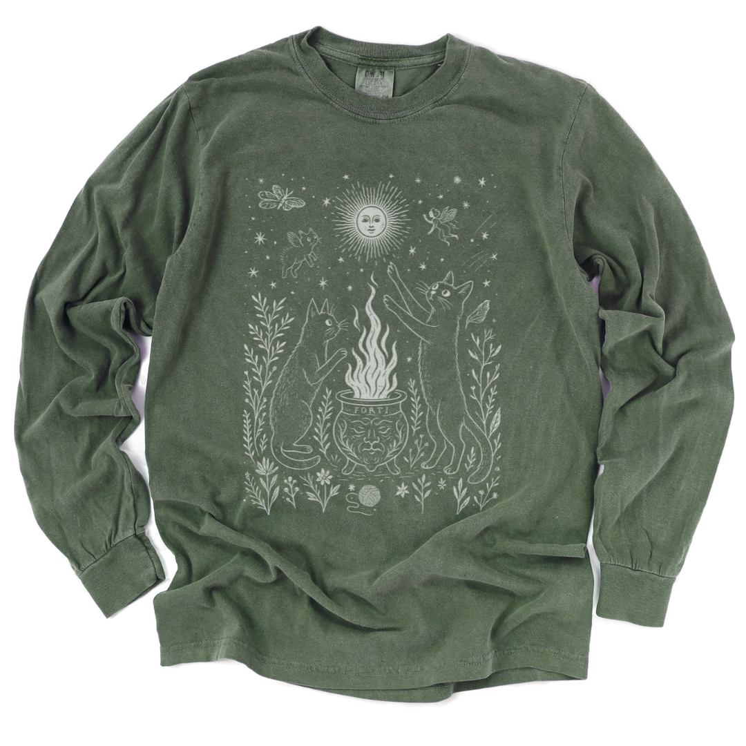 Midnight Meowgic - Comfort Colors Premium Long Sleeve T Shirt
