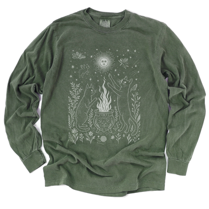 Midnight Meowgic - Comfort Colors Premium Long Sleeve T Shirt