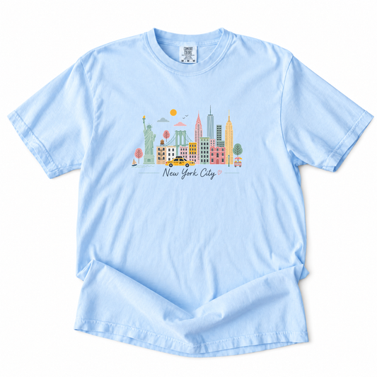 New York Sketch - Comfort Colors Relaxed Fit Premium T Shirt
