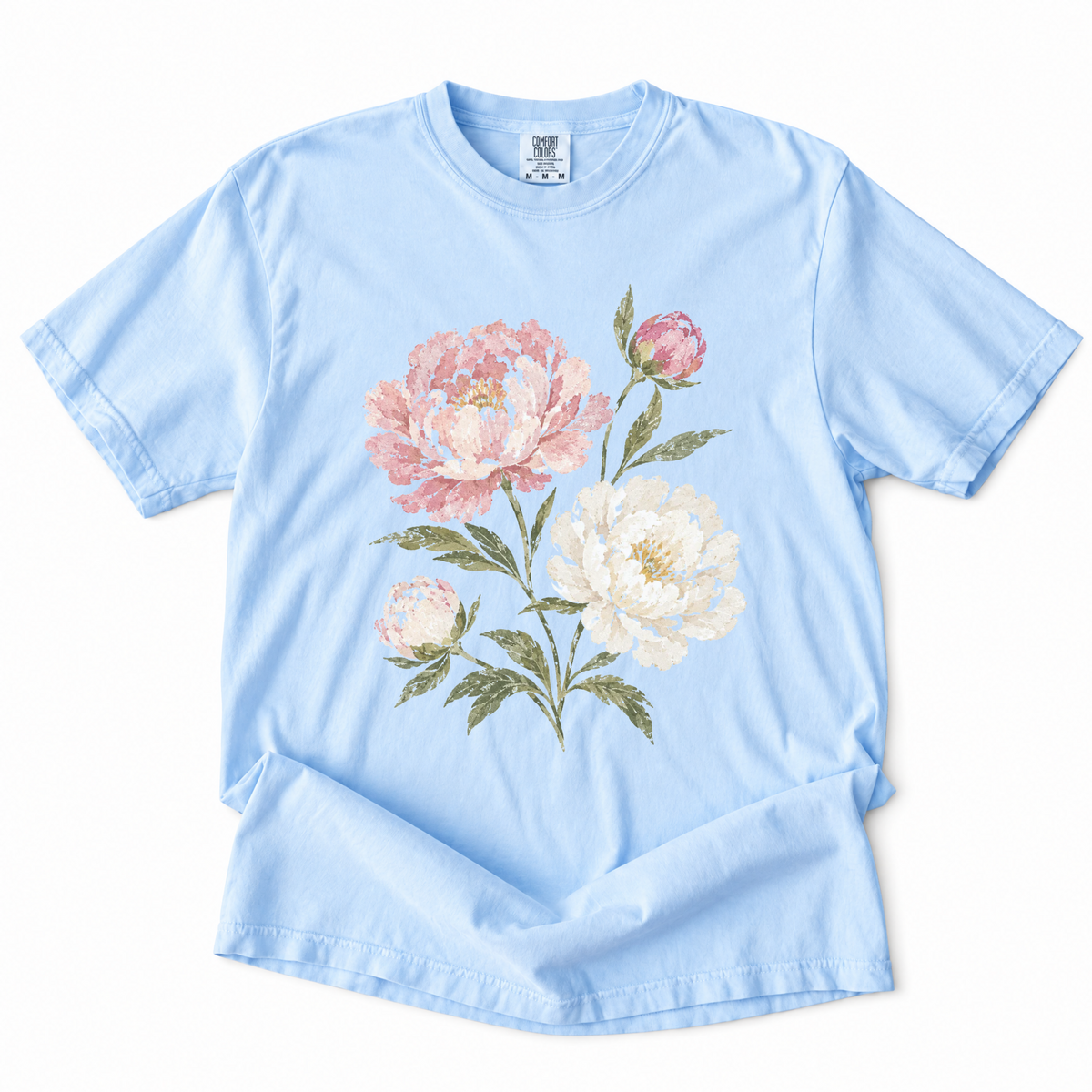 Painted Peonies -  Relaxed Fit Vintage Wash T Shirt