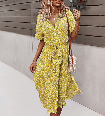 Flutter Sleeve Tie Waist Wrap Dress – Summer Colors