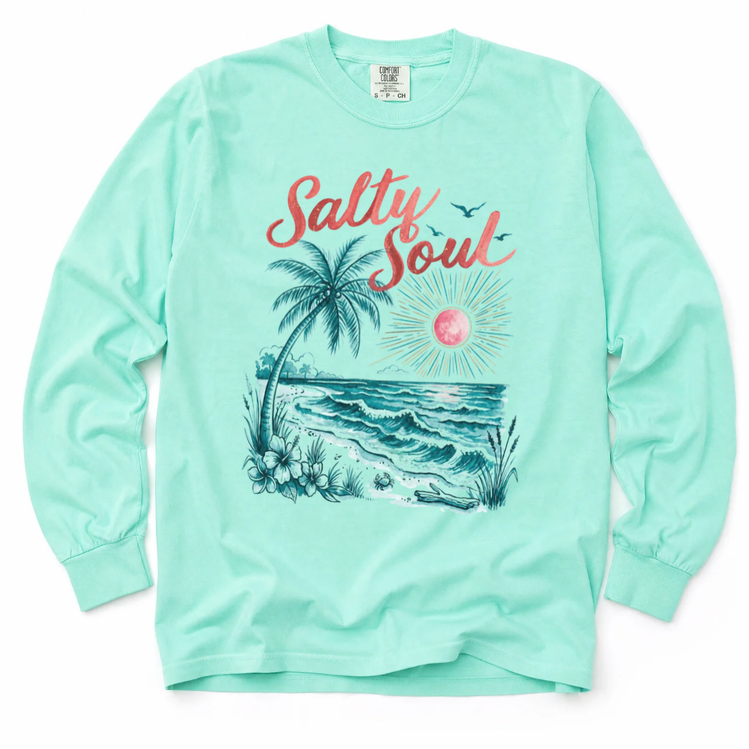Salty Soul - Comfort Colors Long Sleeve Premium T Shirt