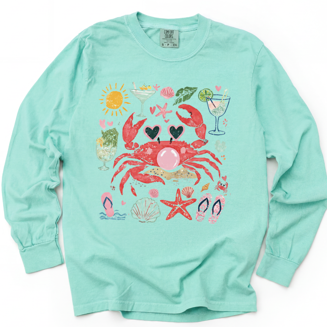 Crab - Comfort Colors Long Sleeve Premium T Shirt