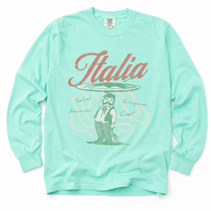 Greetings From Italia - Comfort Colors Long Sleeve Premium T Shirt