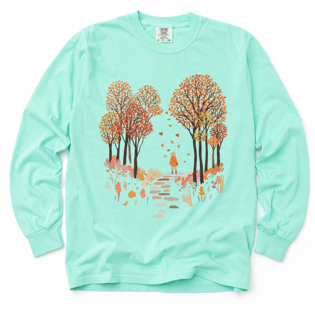 Autumn Walks - Comfort Colors Long Sleeve Premium T Shirt