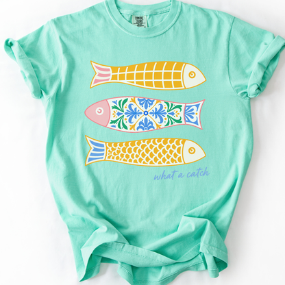 What A Catch -  Relaxed Fit Vintage Wash T Shirt