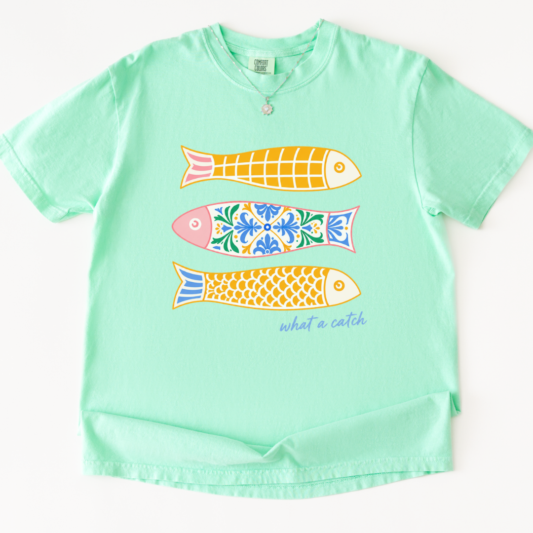 What A Catch - Relaxed Fit Vintage Wash T Shirt