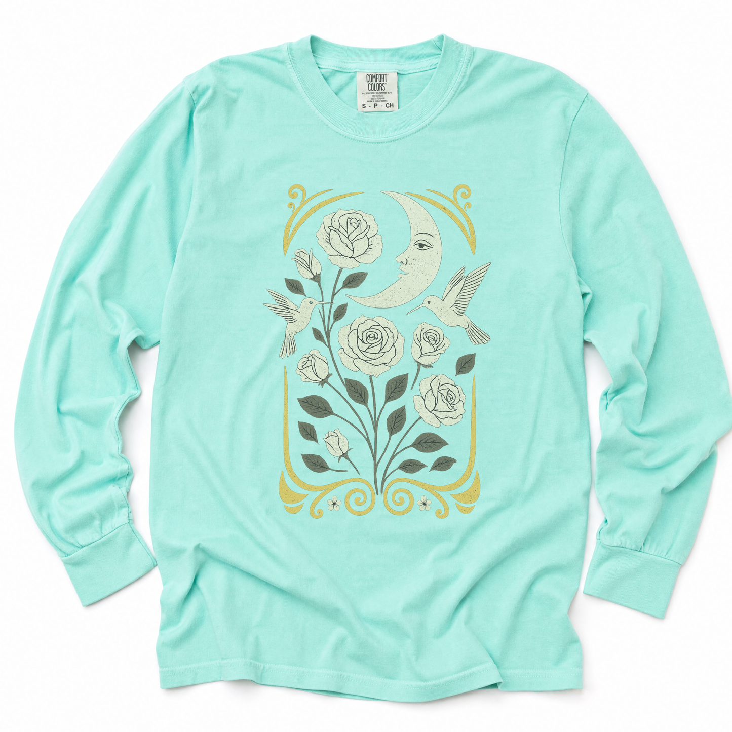 Moonlight Floral - Comfort Colors Premium Long Sleeve T Shirt