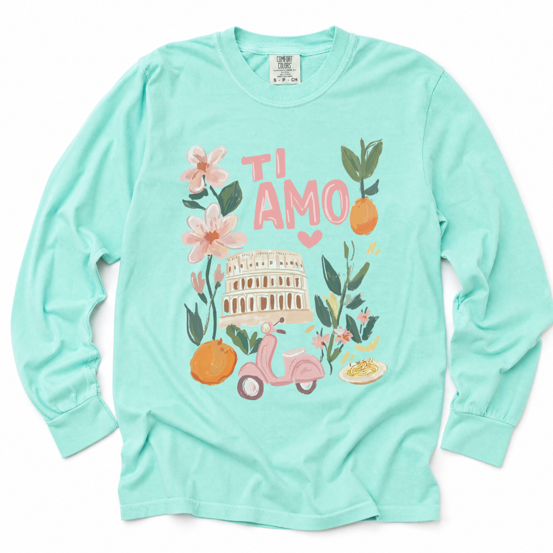 Ti Amo - Comfort Colors Long Sleeve Premium T Shirt
