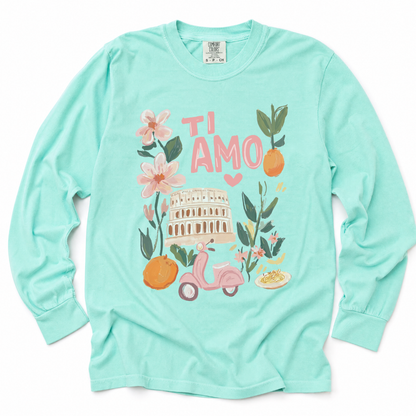 Ti Amo - Comfort Colors Long Sleeve Premium T Shirt
