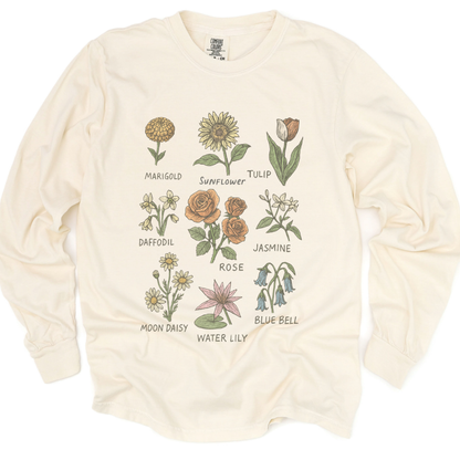 Botanical Sketchbook - Comfort Colors Premium Long Sleeve T Shirt