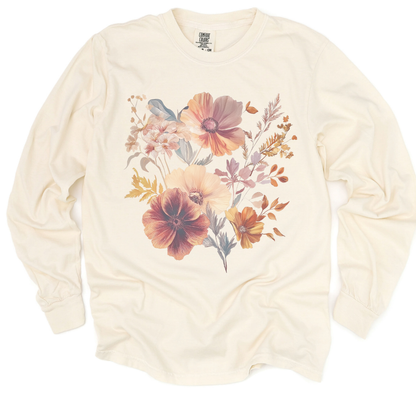 Sunset Floral - Comfort Colors Long Sleeve Premium T Shirt