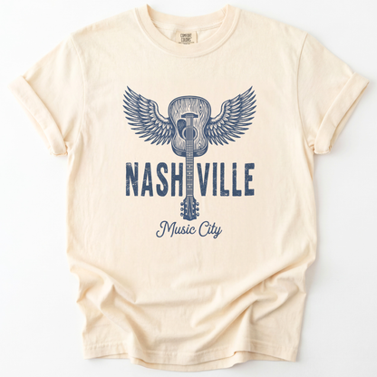Nashville Music City - Comfort Colors Relaxed Fit Premium T Shirt