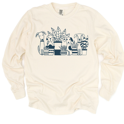 Dogs And Plants - Comfort Colors Long Sleeve Premium T Shirt