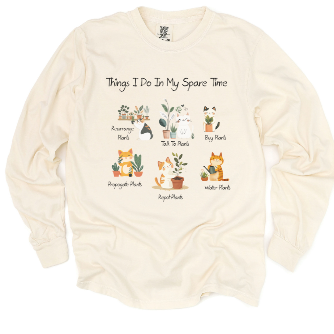 Things I Do In My Spare Time - Comfort Colors Long Sleeve Premium T Shirt