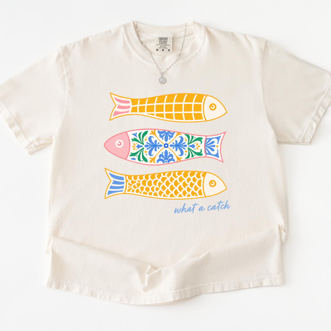 What A Catch - Relaxed Fit Vintage Wash T Shirt