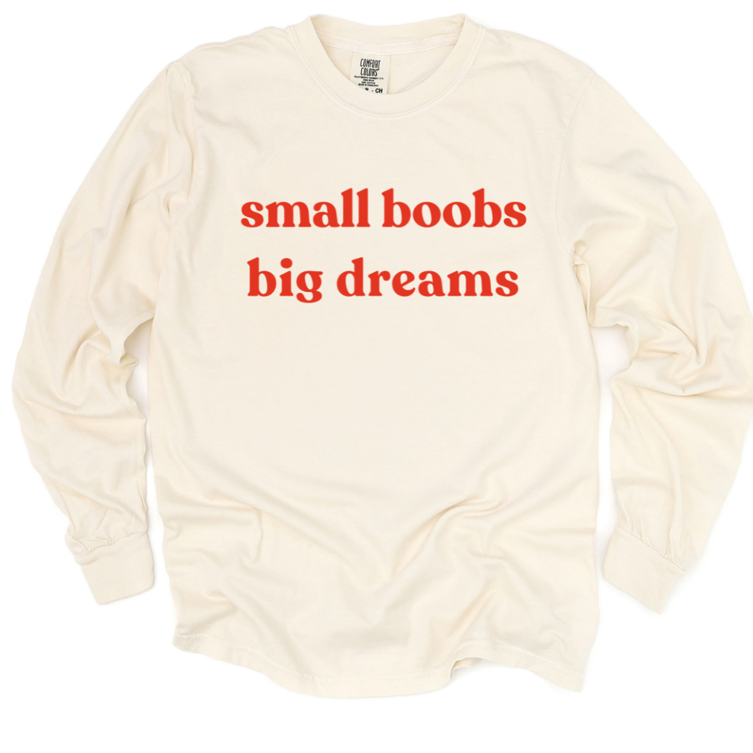 Small Boobs Big Dreams - Comfort Colors Long Sleeve Premium T Shirt