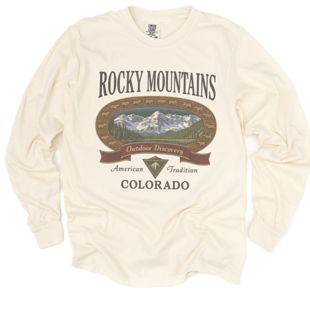 Rocky Mountains  - Comfort Colors Long Sleeve Premium T Shirt