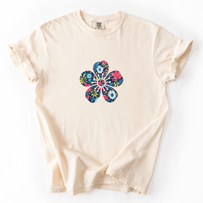 Vibrant Floral Flower Print - Comfort Colors Relaxed Fit Premium T Shirt