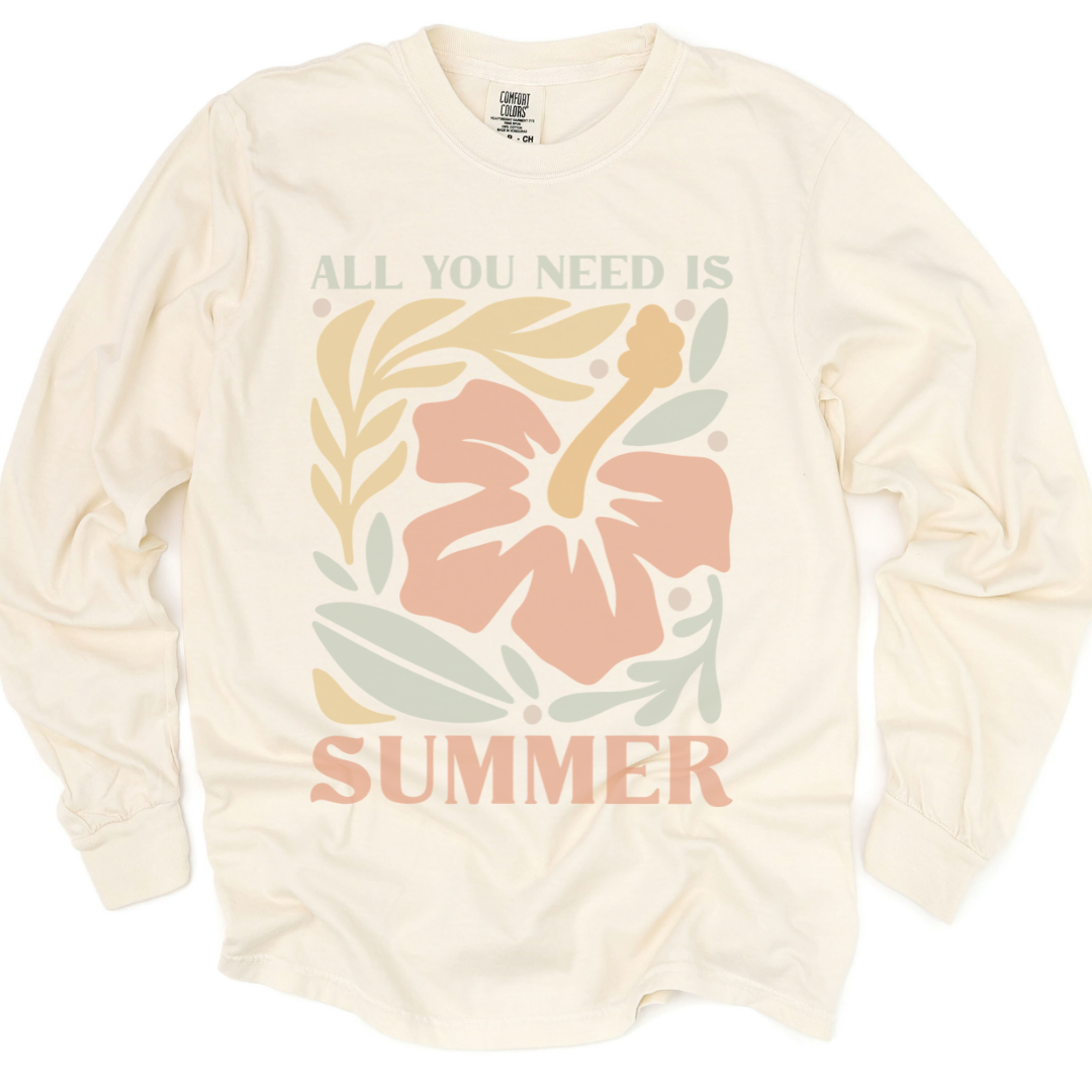 All You Need Is Summer - Comfort Colors Premium Long Sleeve T Shirt