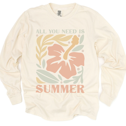 All You Need Is Summer - Comfort Colors Premium Long Sleeve T Shirt
