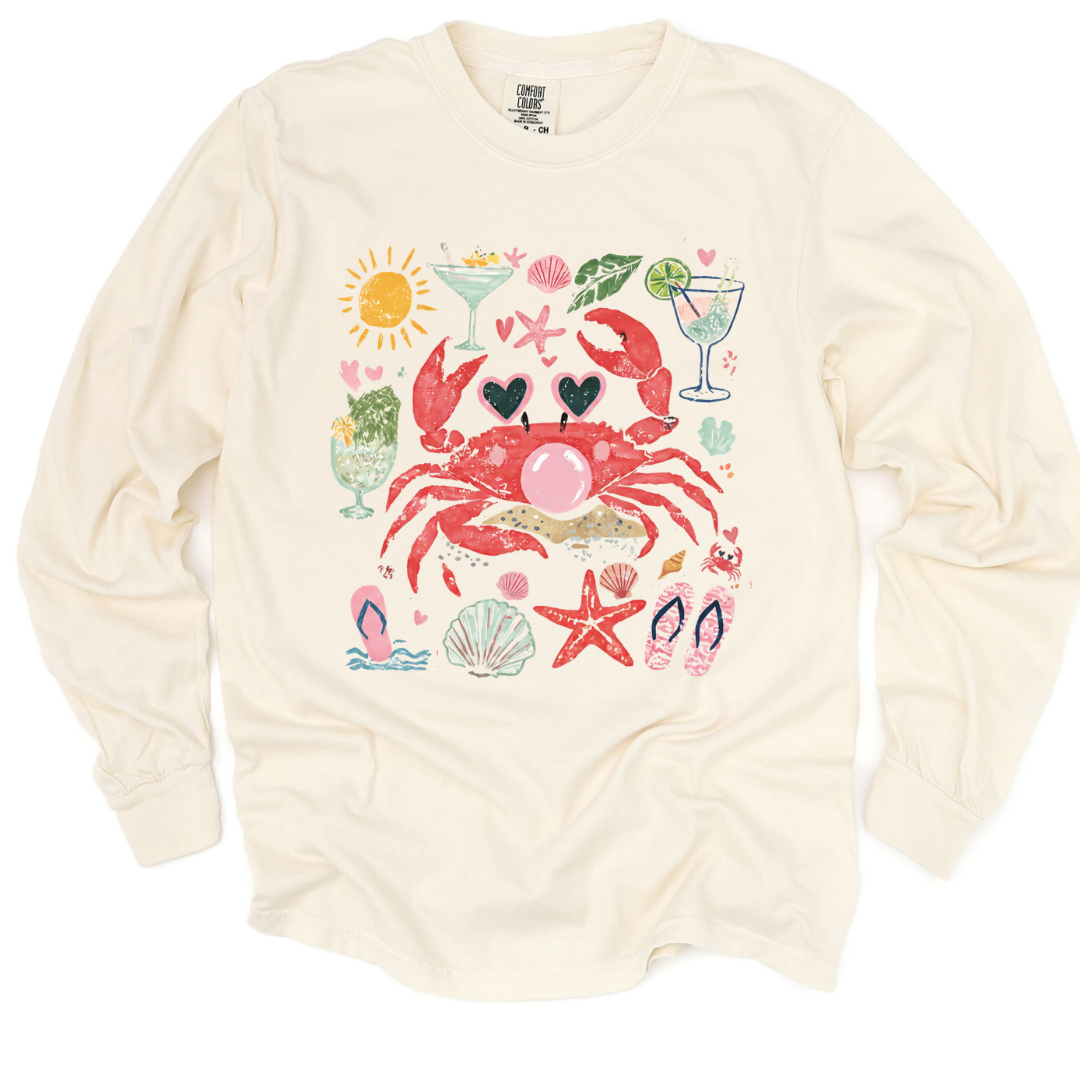 Crab - Comfort Colors Long Sleeve Premium T Shirt
