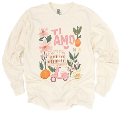 Ti Amo - Comfort Colors Long Sleeve Premium T Shirt