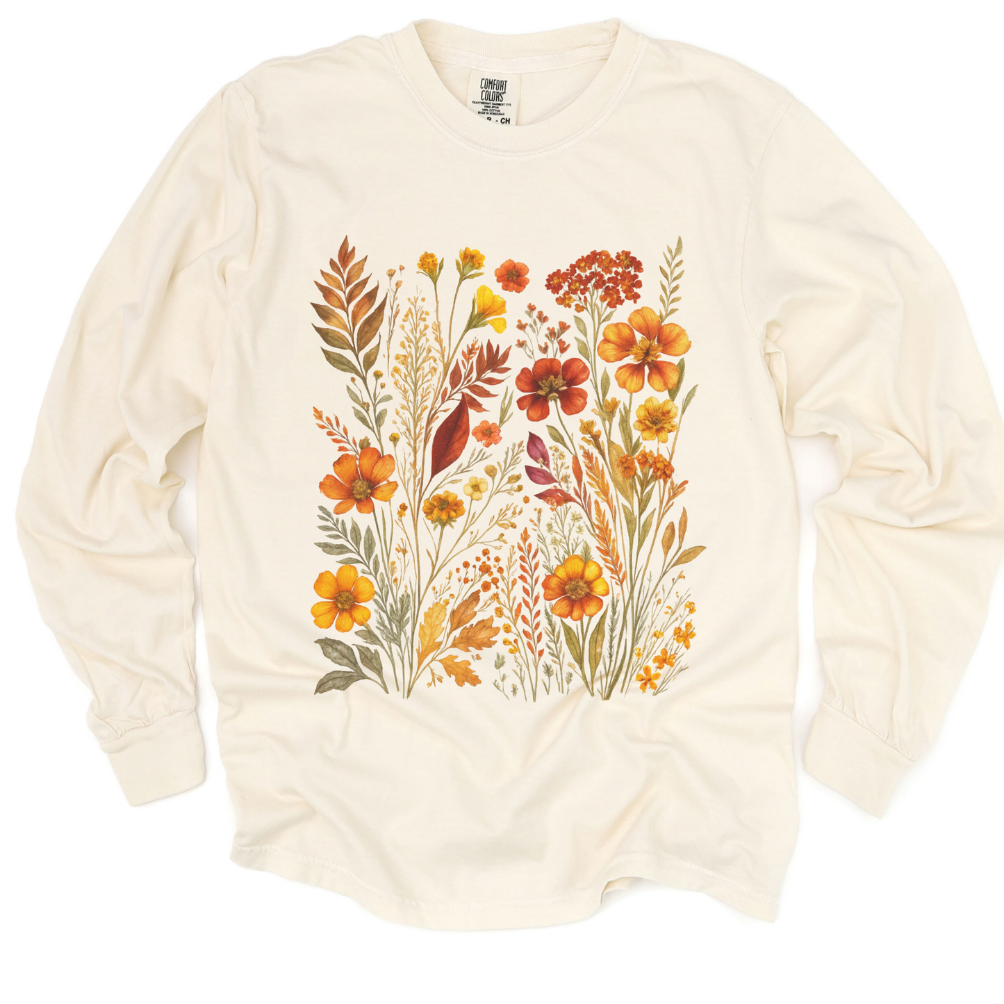 Autumn Floral - Comfort Colors Premium Long Sleeve T Shirt