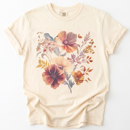 Sunset Floral -  Comfort Colors Relaxed Fit Premium T Shirt