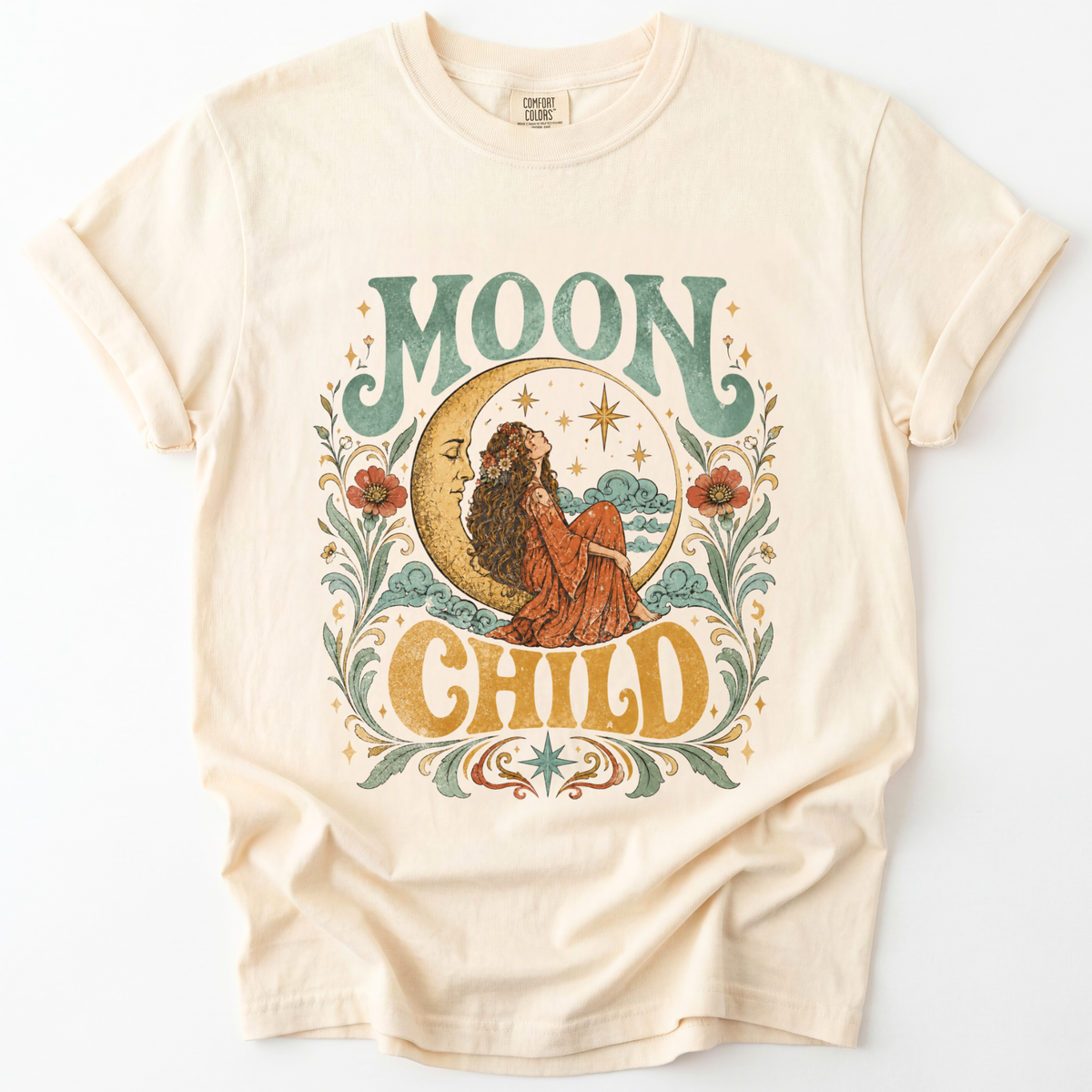 Moon Child -  Relaxed Fit Vintage Wash T Shirt
