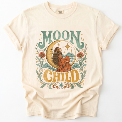 Moon Child -  Relaxed Fit Vintage Wash T Shirt