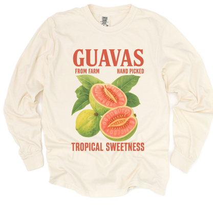 Guavas Tropical Sweetness Tee - Comfort Colors Premium Long Sleeve T Shirt