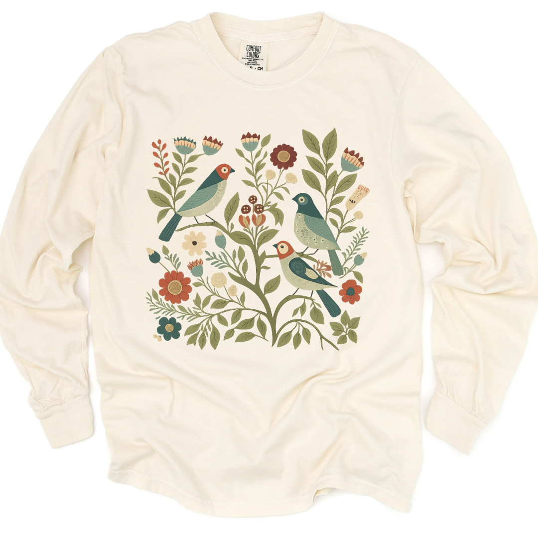 Folk Aviary - Comfort Colors Premium Long Sleeve T Shirt
