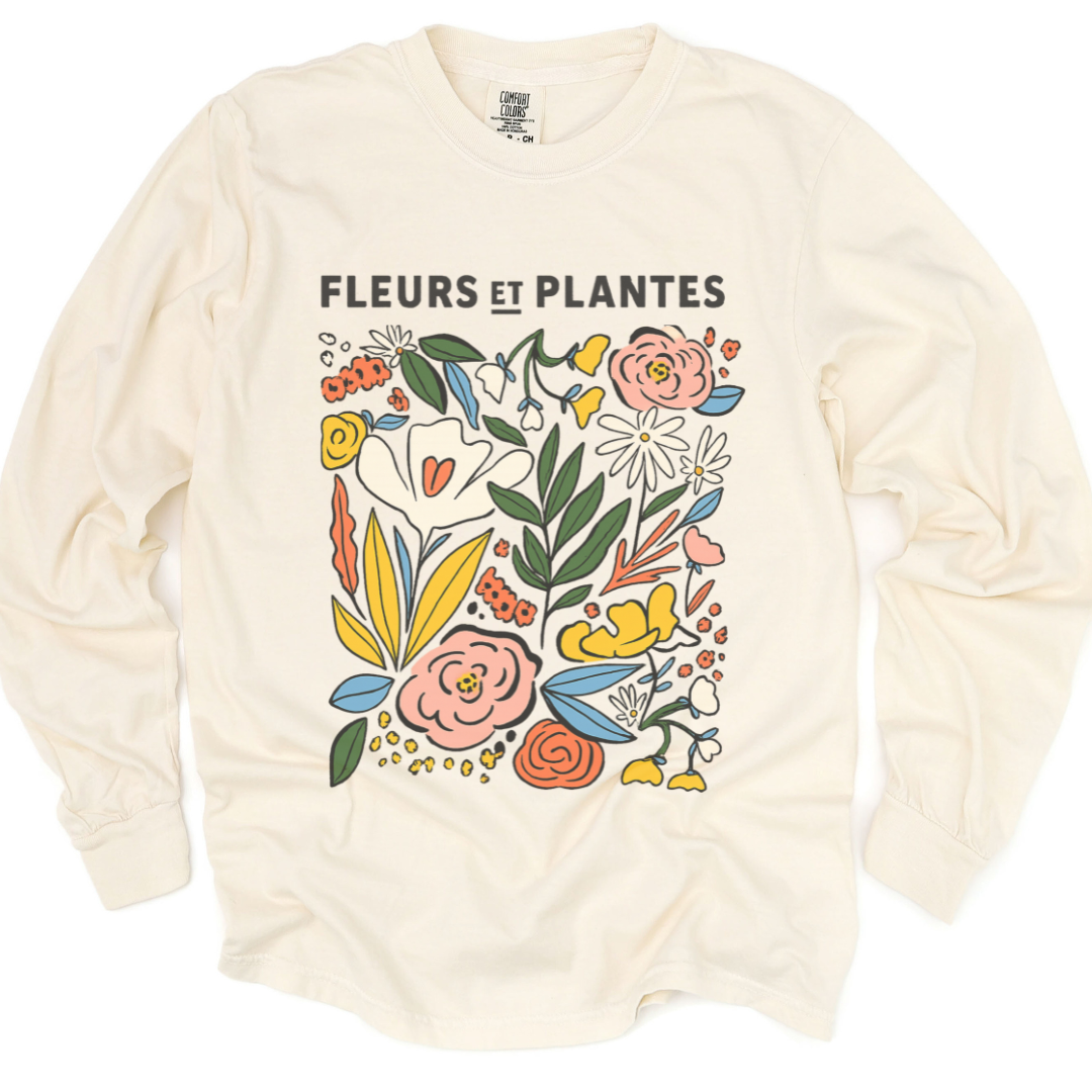 Fleurs Et Plantes - Comfort Colors Premium Long Sleeve T Shirt